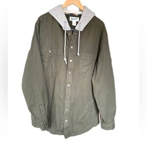 Duluth Trading Co Hooded Flannel Lined Shirt Jacket 2XL Tall New
